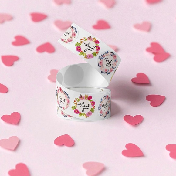 🔅New🔅 1 Roll 500pcs Thank You Stickers Labels Business Supplies Shipping - Picture 1 of 5